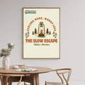 Explore More, Worry Less - The Slow Escape" Camping Framed Wall Art Poster
