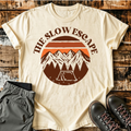 Unisex "The Slow Escape" Retro Mountain Camping T-Shirt